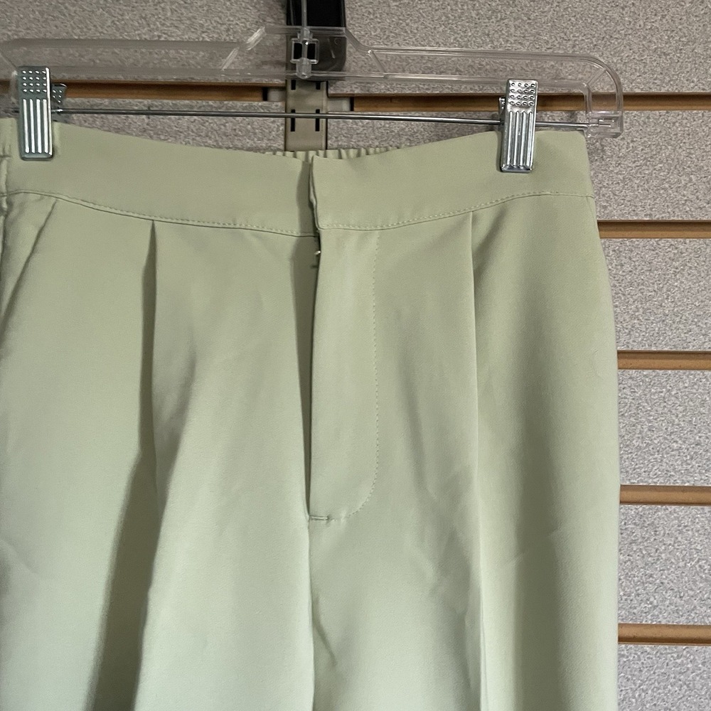 Love Tree M Light Green Lightweight Dress Pants Pockets Elastic Waist Boutique - Picture 4 of 9